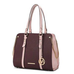 Amy Color Block Vegan Leather Women Tote Bag By Mia K